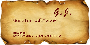 Geszler József névjegykártya